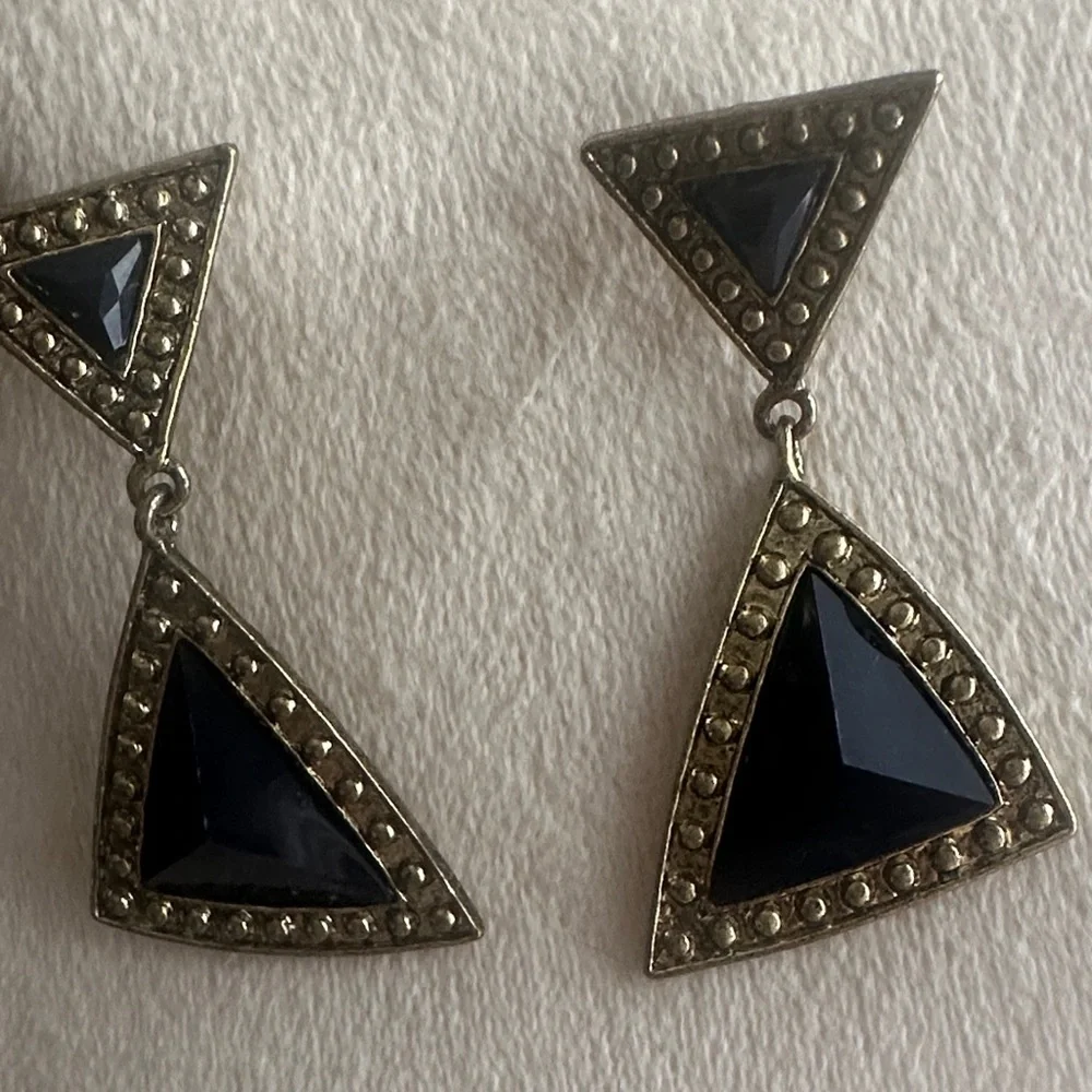 Oversized Geometric Faceted Drop Earrings